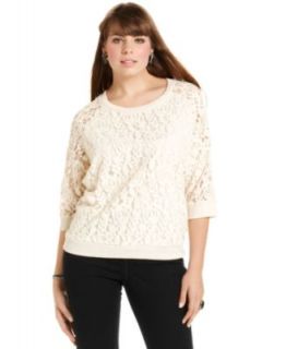 Style&co. Plus Size Three Quarter Sleeve Lace Sweater & Straight Leg