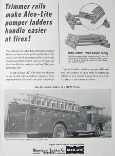 1960s Lykens PA Pennsylvania Fire Truck Alco Lite Ad