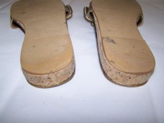 Coach Leanne Gold Leather Buckle Sandals Size 5 5 M