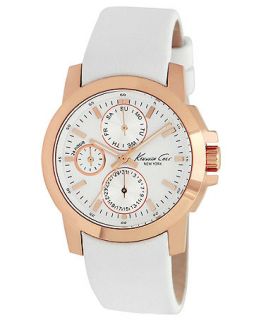 Kenneth Cole New York Watch, Womens White Leather Strap 34mm KC2695
