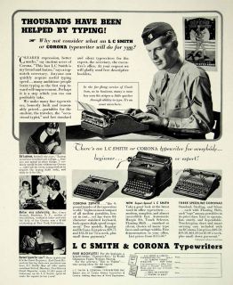 Corona Typewriters Machinery Sid Luckman Court Reporter Man