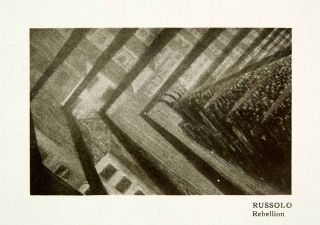 1914 Print Luigi Russolo Rebellion Abstract Dynamic Geometric Cubism