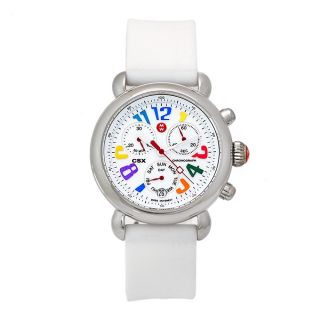 Michele Ladies CSX Carousel Chronograph Date Silicone Strap Watch