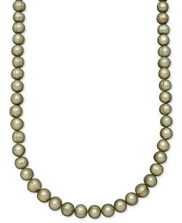 Gold Green Cultured Freshwater Pearl Strand Necklace (9 1/2 10 1/2mm