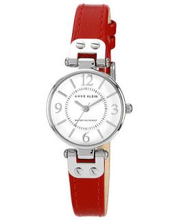 Anne Klein Watch, Womens Red Leather Strap 26mm 10 9443WTRD   All