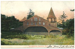 Macatawa Mich The Auditorium Color Postcard CA 1907
