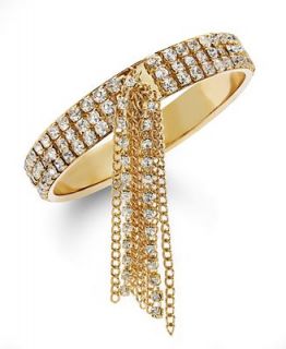 INC International Concepts Bracelet, 12k Gold Plated Rhinestone Bangle