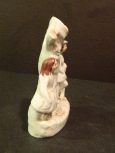 Woman Dog Staffordshire Figurine & Vase Lynn Redgrave Estate Antique