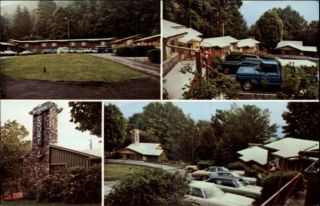 Maggie Valley Skyview Court Old Truck Cars Multi View Postcard