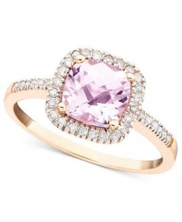 14k Rose Gold Ring, Pink Amethyst (1 1/3 ct. t.w.) and Diamond (1/5 ct
