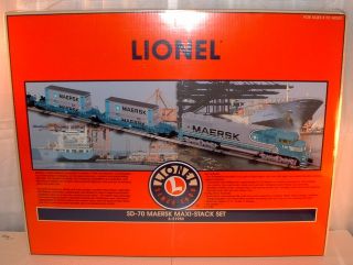 Lionel 21950 SD 70 Maersk Maxi Stack Intermodal Container Set Ttux