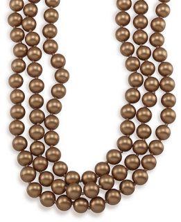 Carolee Necklace, 72 Gold Glass Pearl Rope   Fashion Jewelry