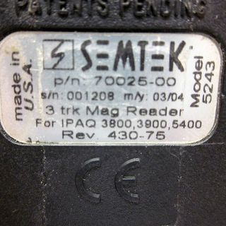 APS Semtek 5243 iPAQ Iswipe 3 trk Mag Card Reader 5400