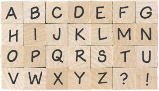 Hero Arts Wood Mounted Stamp Set 28 Pcs Tiny Classic Letters Alphabet