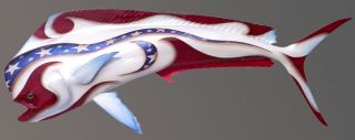 Painted Airbrushed Fiberglass Mahi Mahi Dolphin Dorado