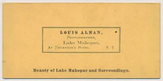 New York SV Lake Mahopac Panorama Louis Alman 1860s
