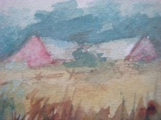 Landscape Watercolor Painting Signed MacLean Farm Countryside