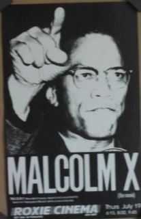 Malcolm X original movie poster for the showing at the Roxie Cinema in