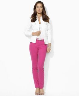 Lauren Jeans Co. Denim Zippered Jacket & Straight Leg Colored Jeans
