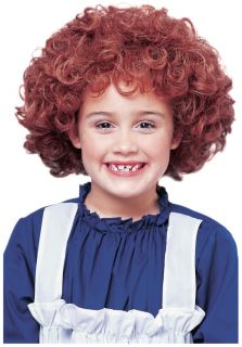 Child Little Orphan Annie Natural Red Curly Afro Girls Costume Wig