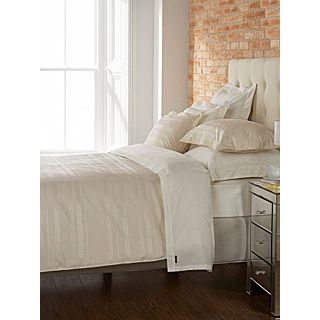 Christy Glimmer stripe bed linen in cream   