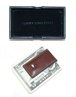 Tommy Hilfiger Magnetic Square End Leather Money Clip