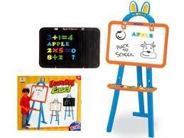 Two Sided Standing Easel 3 in 1 Magnetic Writing Board for Kids