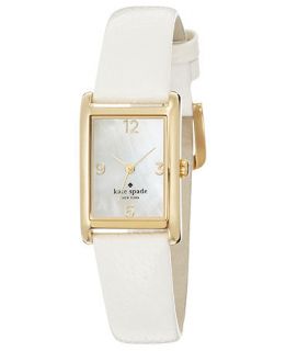kate spade new york Watch, Womens Cooper White Leather Strap 32x21mm