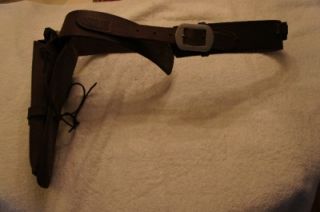 Vintage Cowboy Leather Holster Gun Bullet Loop Belt with Spent Shells