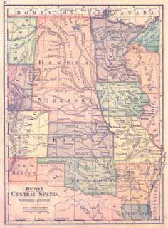 USA 1875*: Set of 10 ANTIQUE MAPS. United States Regions Etc. Swinton.