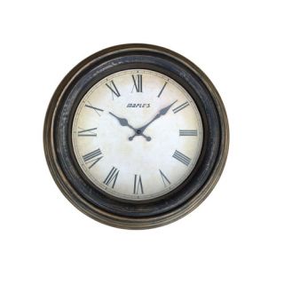 Maples Clock 15 Molded Wall Clock in Black Antique H8509A
