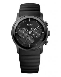 Hugo Boss Watch, Mens Chronograph Black Rubber Strap 1512639