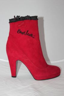 Marc Jacobs Red Suede Runway Calf Boots Shoes Sz 6 5