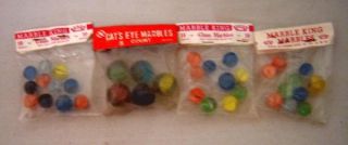 Vintage 1950s 4 Packs Marble King Marbles Lot Mint in Pack