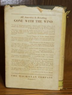 Margaret Mitchell Gone with The Wind Early 1938 w DJ Civil War 1936