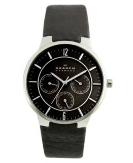 Skagen Denmark Watch, Mens Brown Leather Strap 331XLSL1   All Watches