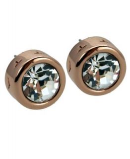 Givenchy Earrings, Brown Gold tone Light Colorado Topaz Glass Stud