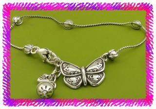 Brighton Silver Mariposa Butterfly Anklet Bracelet NWotag