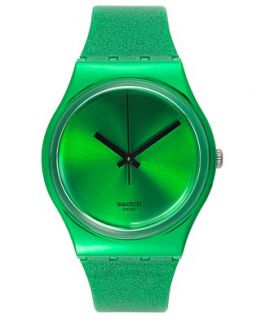 Swatch Watch, Unisex Swiss Deep Shine Green Glitter Green Silicone
