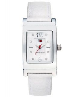 Tommy Hilfiger Watch, Womens Black and White Reversible Leather Strap