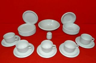27 PC WEDGWOOD MARQUESS SERVING BOWL, 8 SALAD PLATES 7 CEREAL BOWLS 5