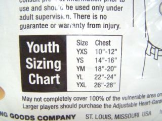 Markwort Youth Heart Gard Protective Baseball Softball Body Shirt Size