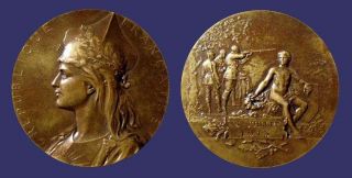 Marianne French Shooting Medal by Henri Dubois Awarded 1913