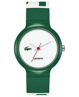 Lacoste Watch, Unisex Goa Green and White Silicone Strap 40mm 2020045