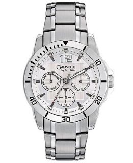 Caravelle by Bulova Watch, Mens Stainless Steel Bracelet 43C106   All