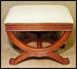 Upholstered Marshall Fields Curule x Base Cherry Bench
