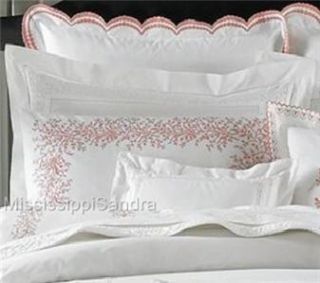 Martha Stewart Trousseau Embroidered Vine Pillow Sham Blossom White