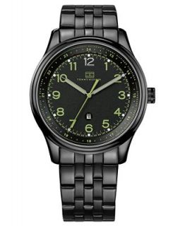 Tommy Hilfiger Watch, Mens Black Ion Plated Stainless Steel Bracelet
