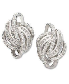 Diamond Earrings, 14k White Gold Love Knot Diamond Earrings (1/2 ct. t