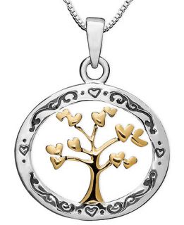 14k Gold and Sterling Silver Pendant, Family Tree   Necklaces